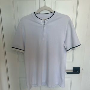 Open Edit Short Sleeve Collared Shirt (color: White size: Medium)